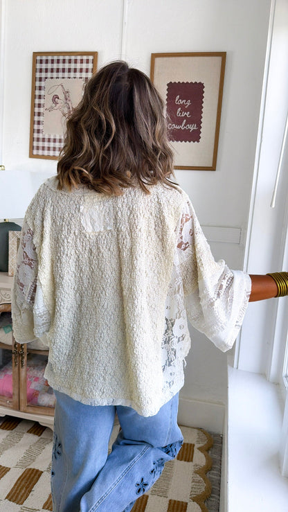 Celeste Textured Top, Cream