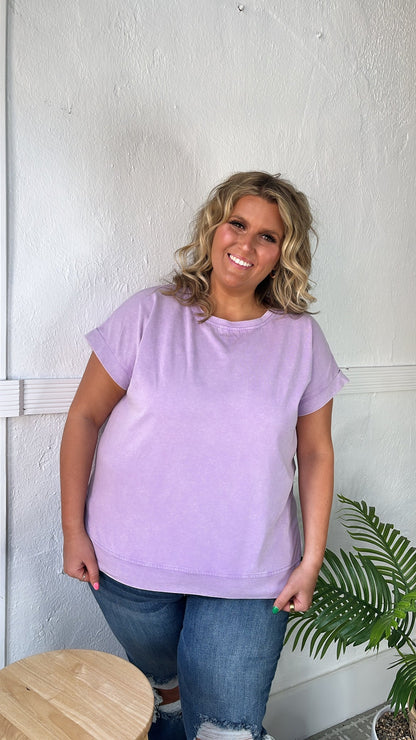 Berry Bliss Oversized Basic Tee, Lilac