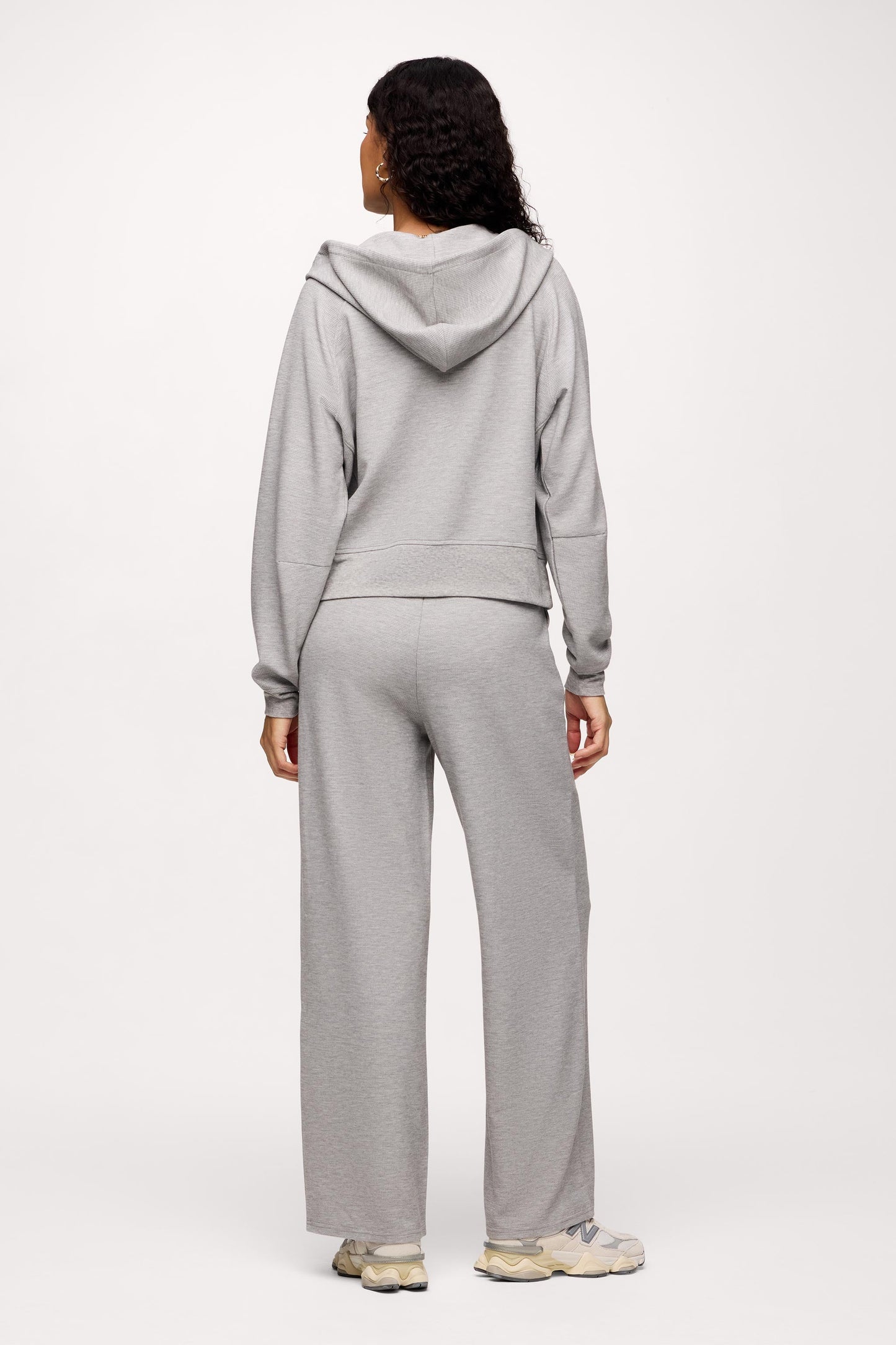 Performance Waffle Zip-Up Hoodie | Heather Grey