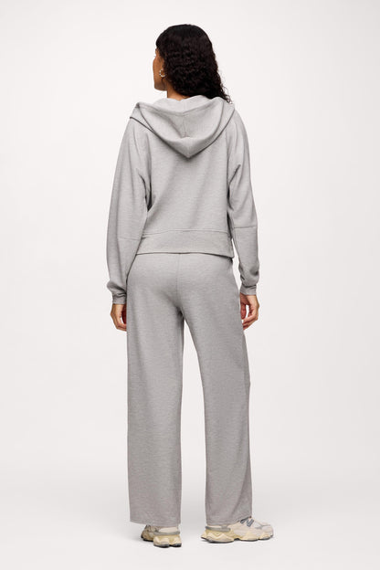 Performance Waffle Zip-Up Hoodie | Heather Grey