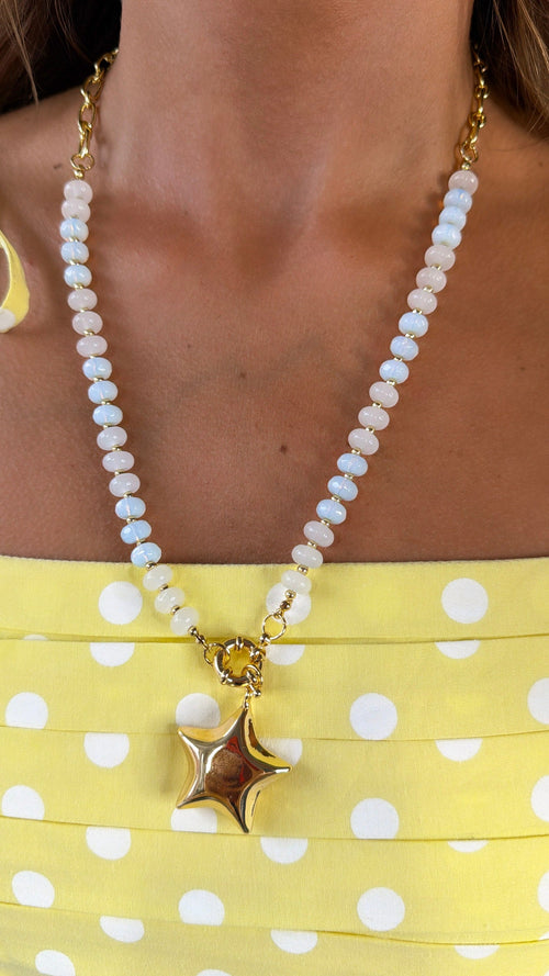 Pearl Puff Star Necklace