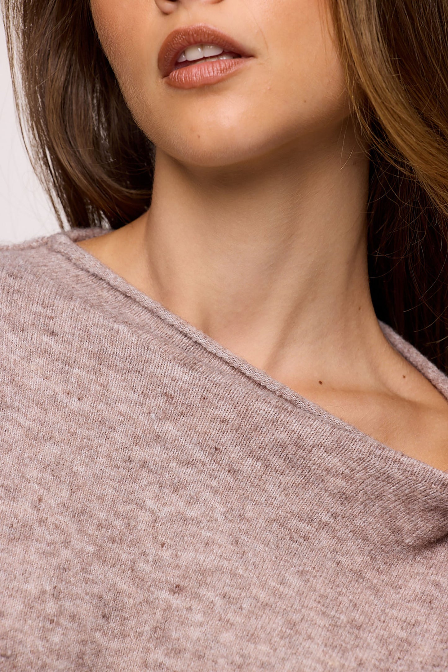 Cozy Knit Mockneck Sweater | Heather Cocoa