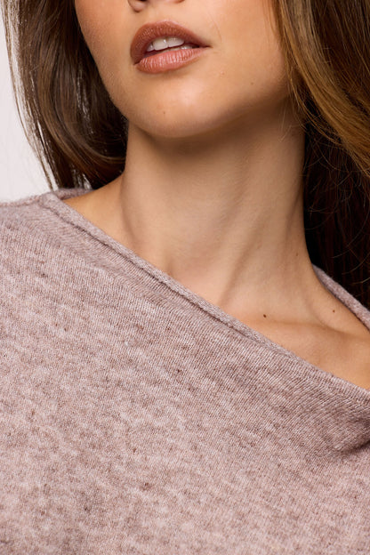 Cozy Knit Mockneck Sweater | Heather Cocoa
