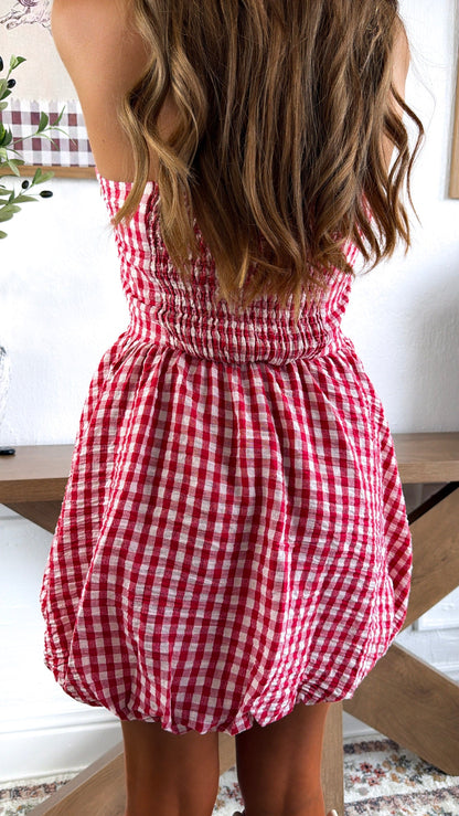 BY TOGETHER: Dorothy Lane Strapless Dress, Red