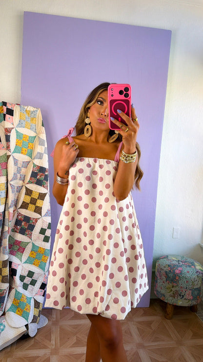 Open Fields Polka Dot Dress, Dusty Pink