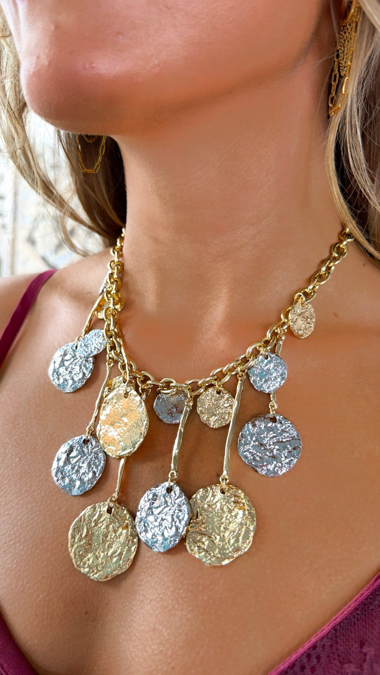 Chucky Coin Necklace, 2-Toned