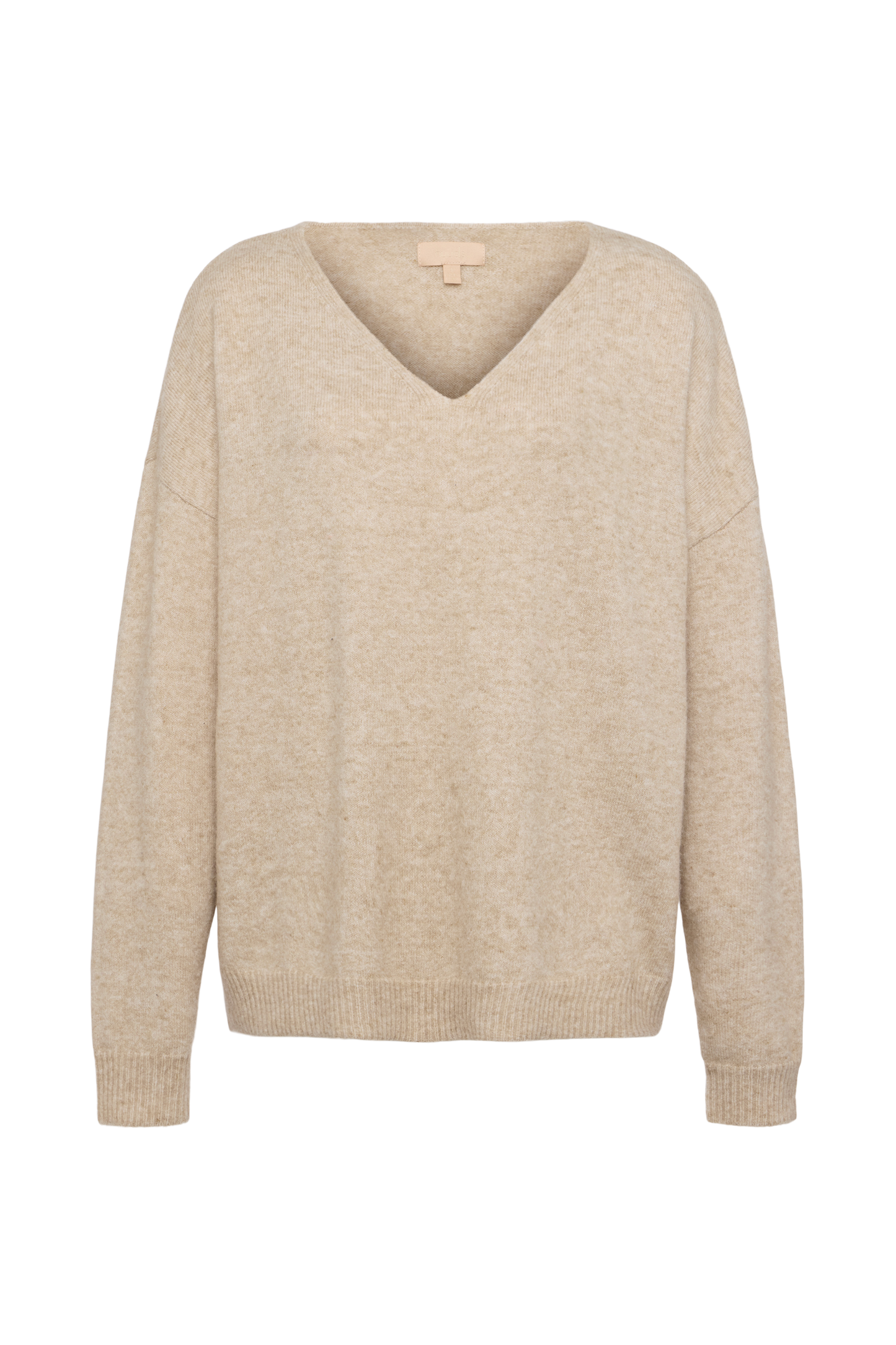 Cozy Knit V-Neck Sweater | Heather Oat