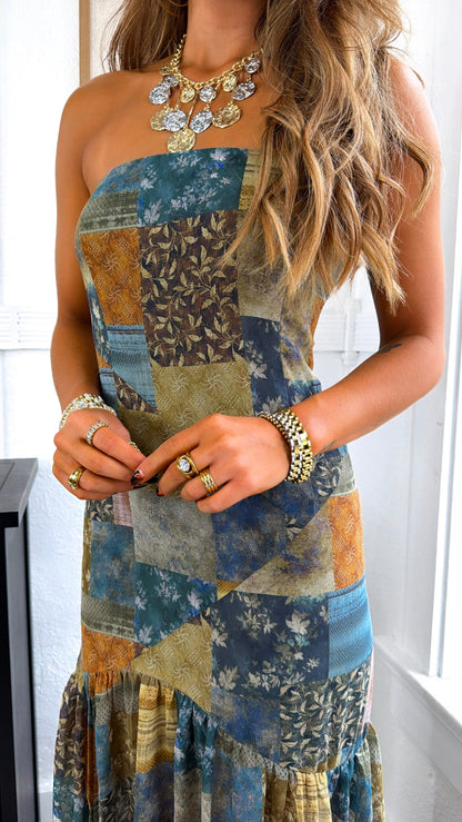 Golden Willow Maxi Dress, Midnight