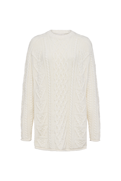 Heritage Cable Sweater | Pearl