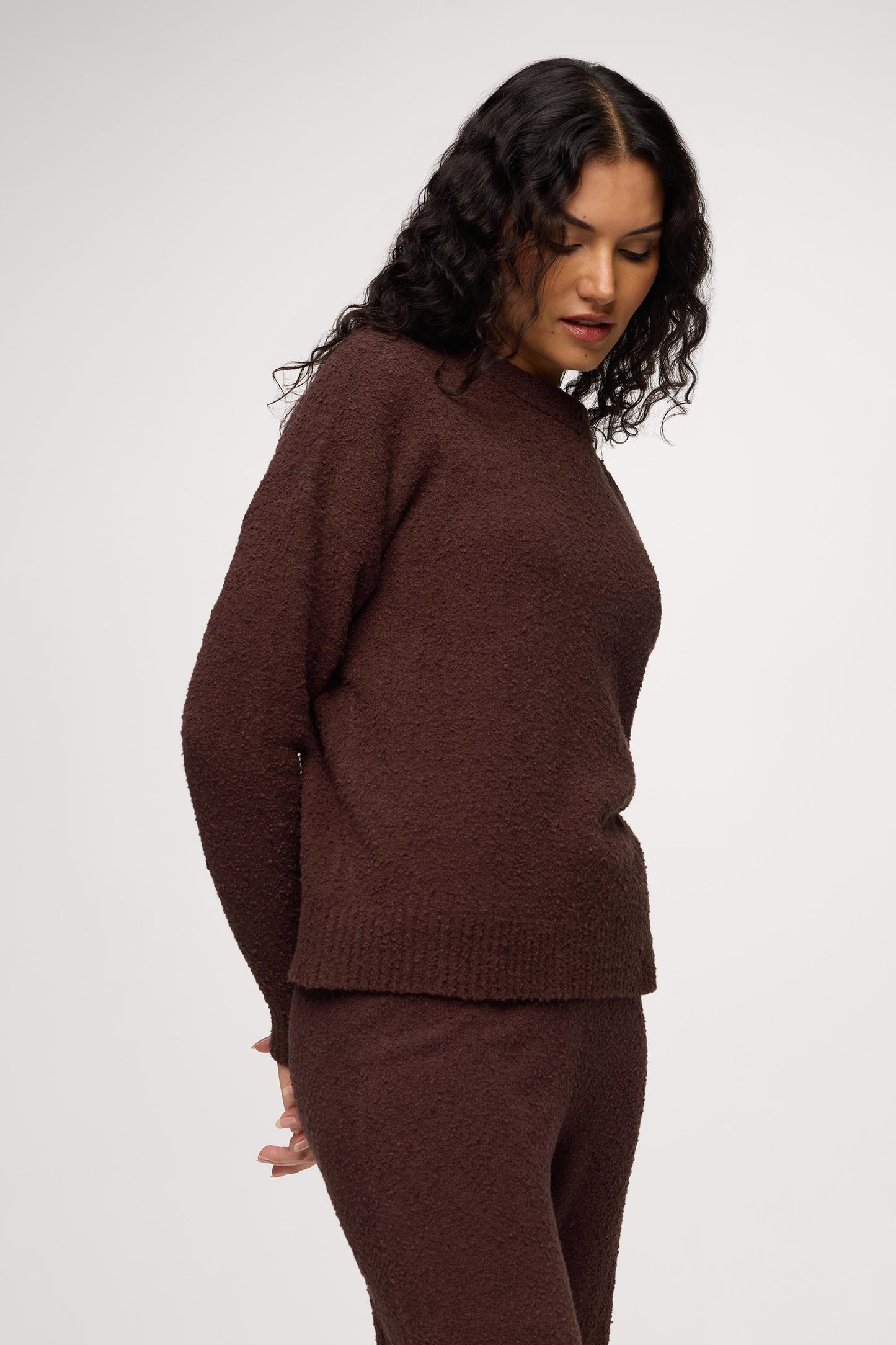Boucle Crewneck Sweater | Espresso