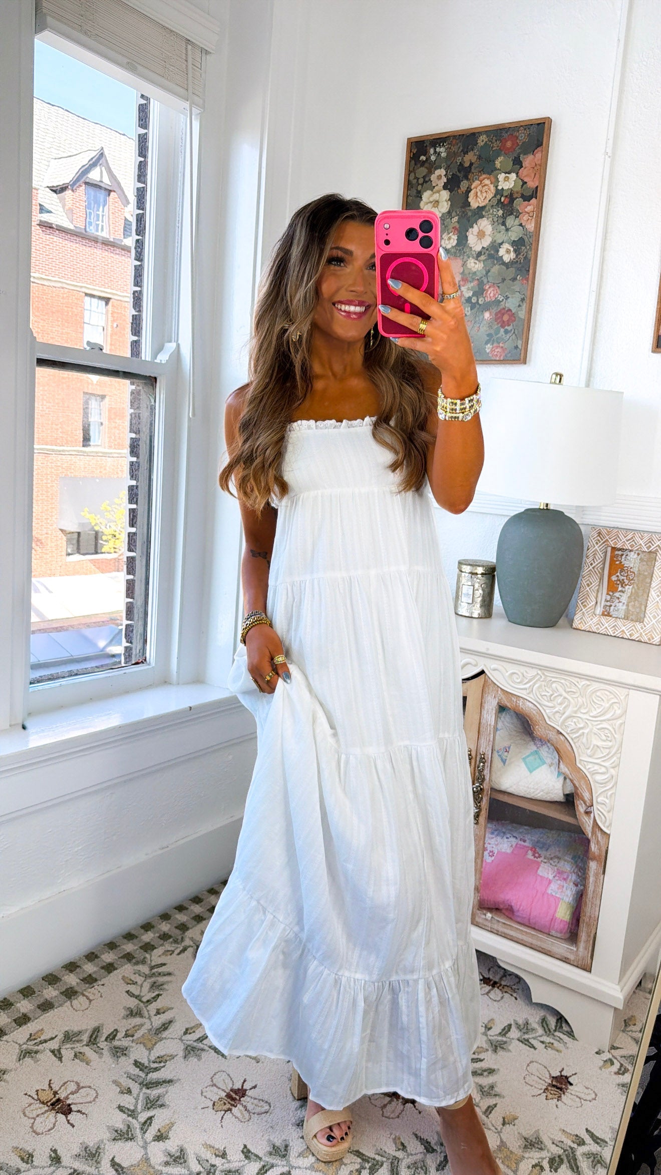 Bailee Open Back Maxi Dress, Off White