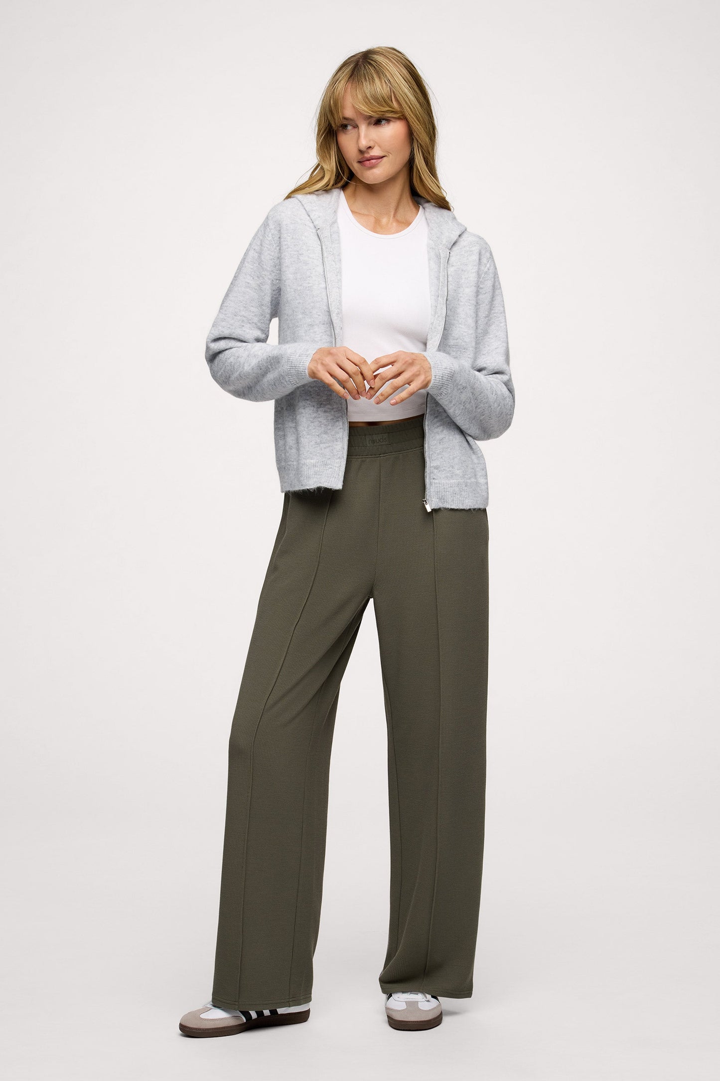 Cozy Knit Zip-Up Cardigan | Heather Grey