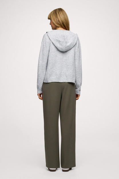 Cozy Knit Zip-Up Cardigan | Heather Grey