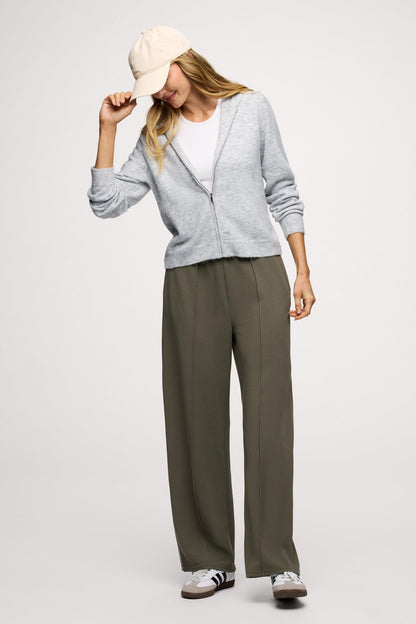 Cozy Knit Zip-Up Cardigan | Heather Grey