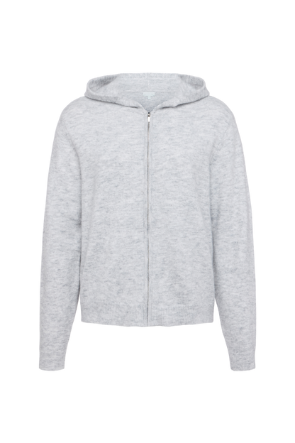 Cozy Knit Zip-Up Cardigan | Heather Grey