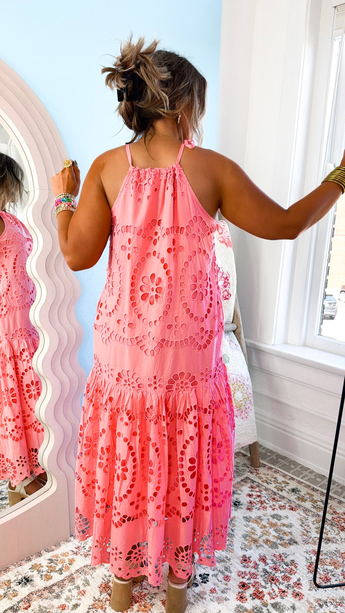 Isla Bay Midi Dress, Coral Strawberry