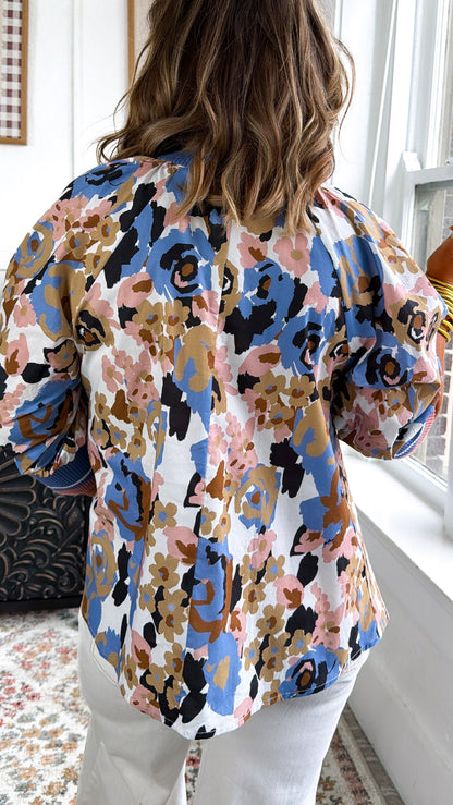 Floral Print Blouse, Retro Floral