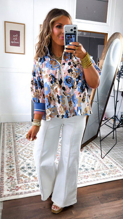 Floral Print Blouse, Retro Floral