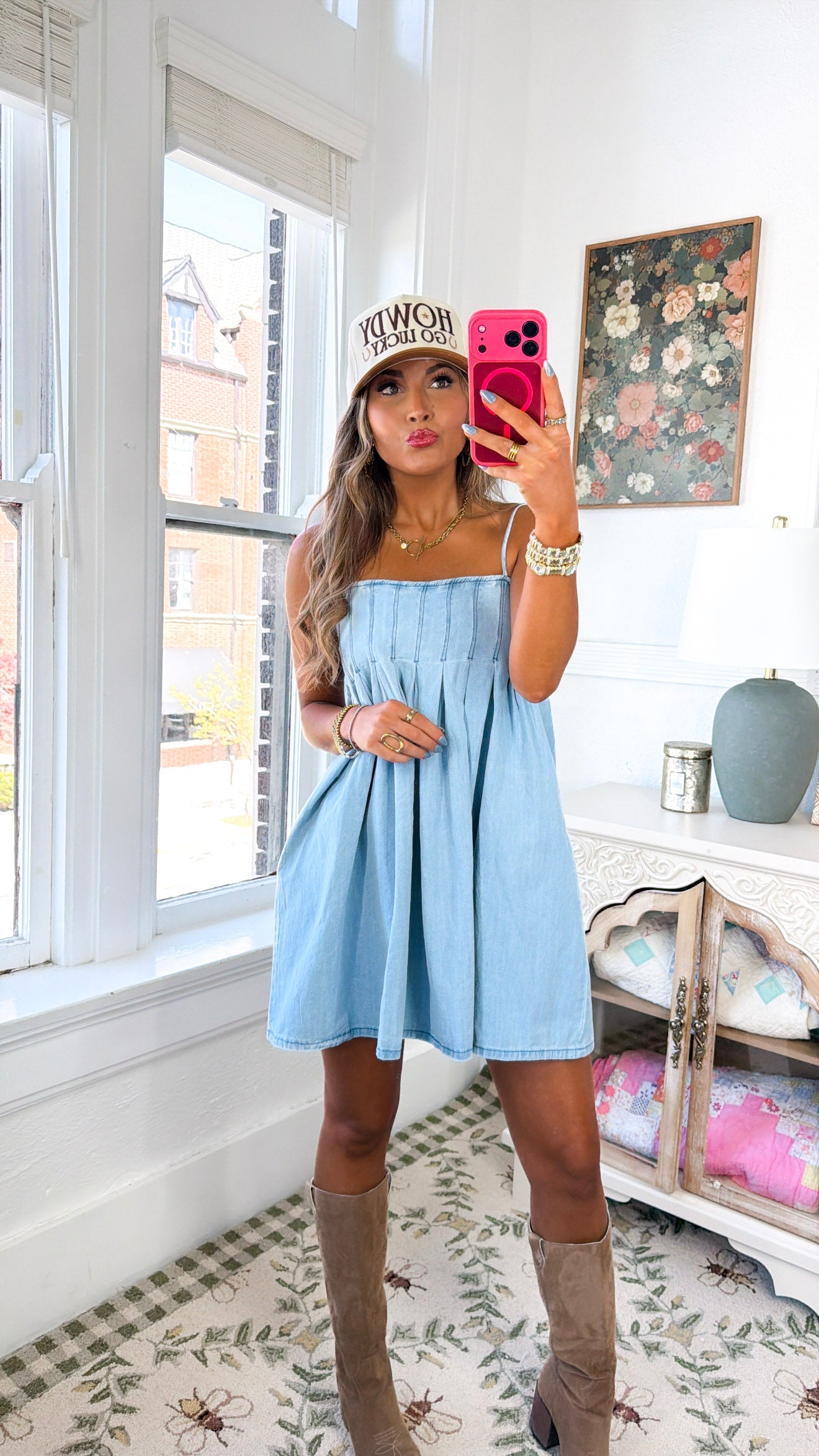 Missin' Me Denim Dress, Medium Denim