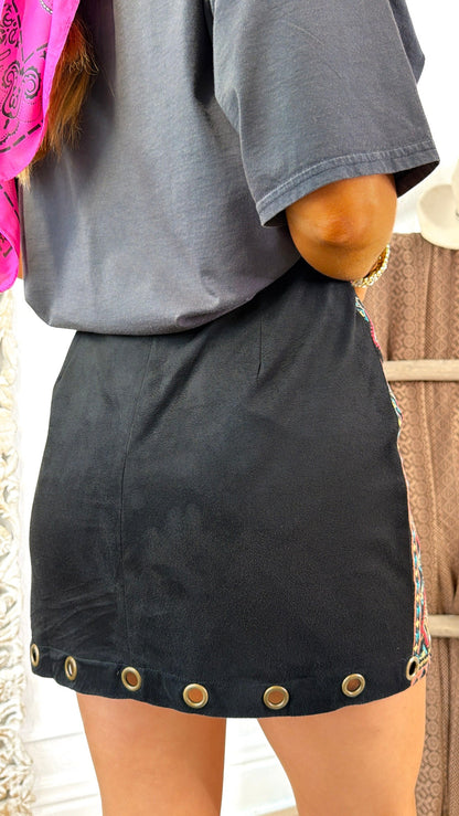 Give Me Your Attention Mini Skirt, Black