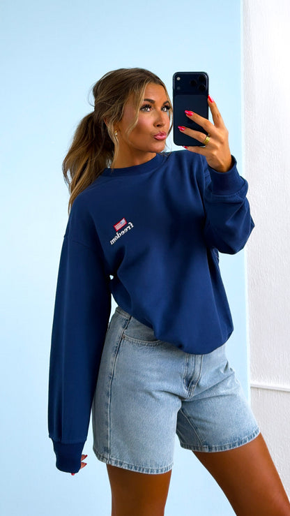 "Freedom" Crewneck, Navy