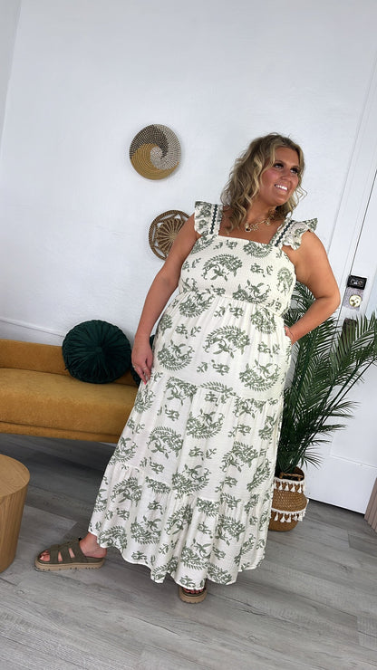 Eucalyptus Dream Tiered Dress, Sage
