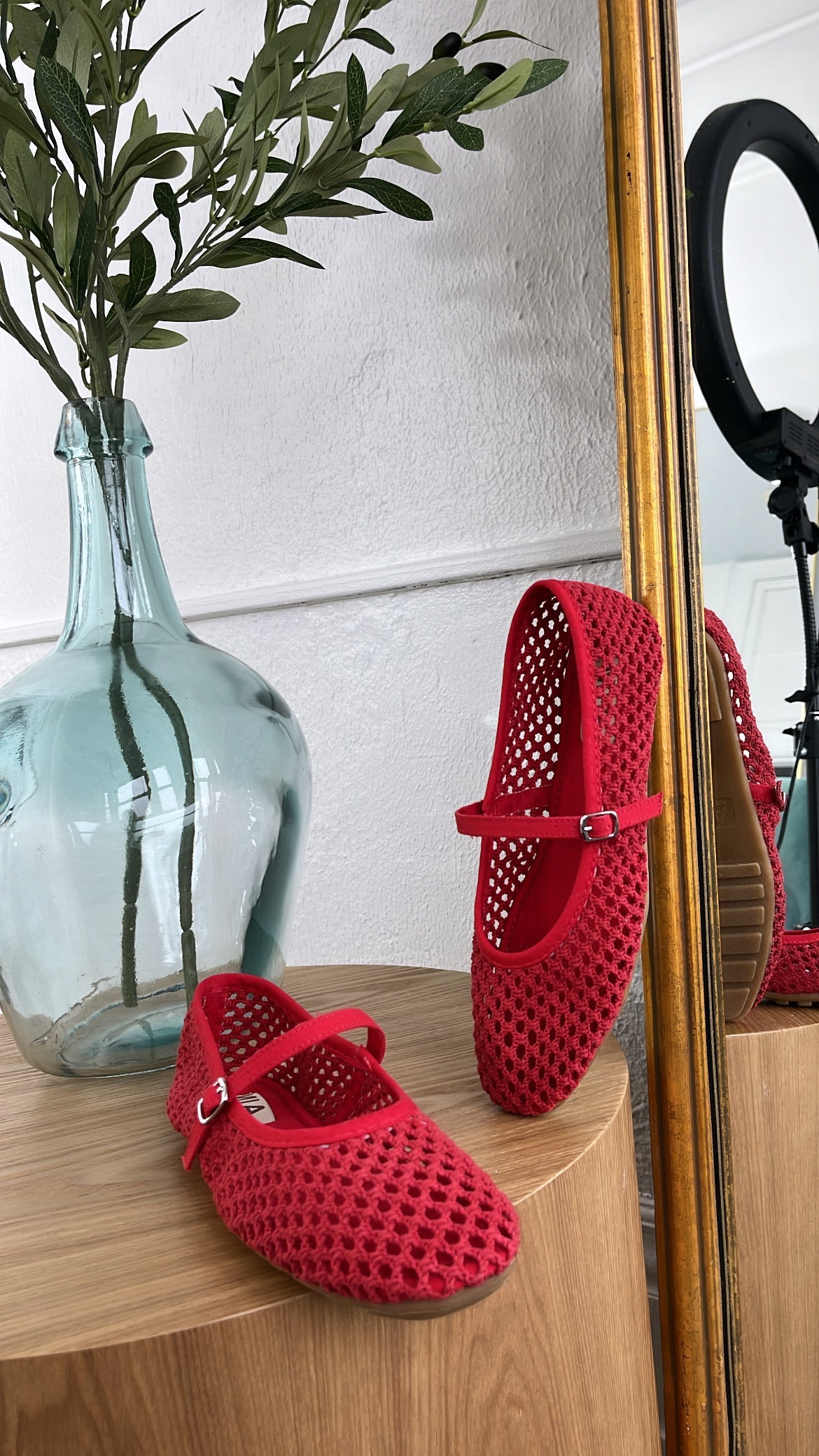 Dorothy Woven Ballet Flats, Red