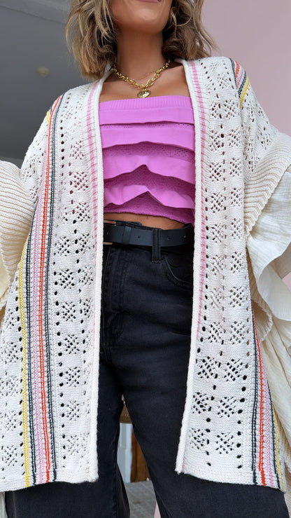 Artsy Aura Knit Cardigan, Natural