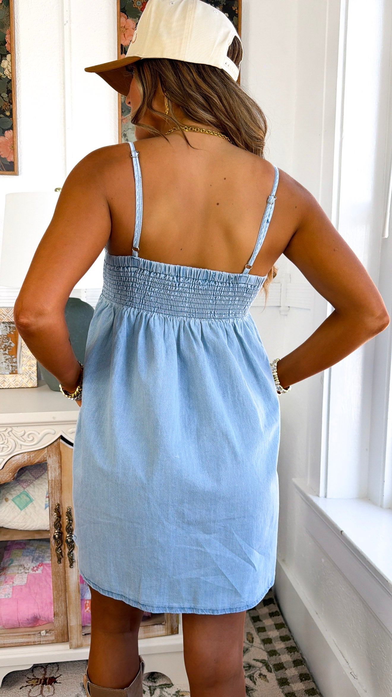 Missin' Me Denim Dress, Medium Denim