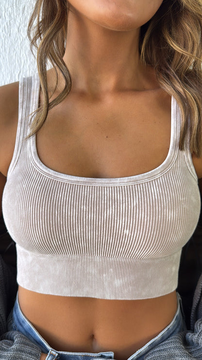 Essential Core Basic Padded Tank, Ash Mocha