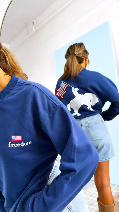 "Freedom" Crewneck, Navy