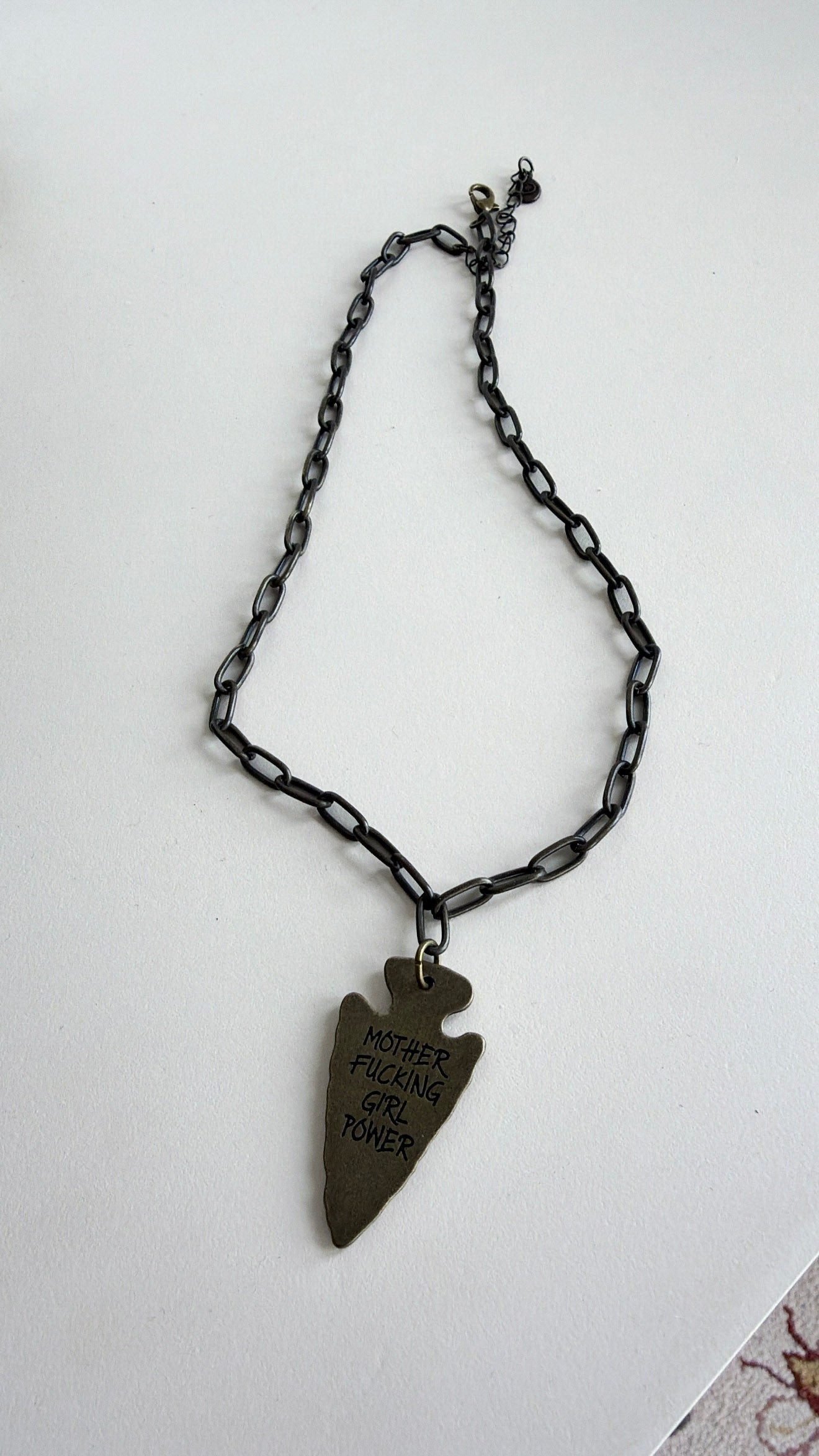 Girl Power Necklace, Bronze