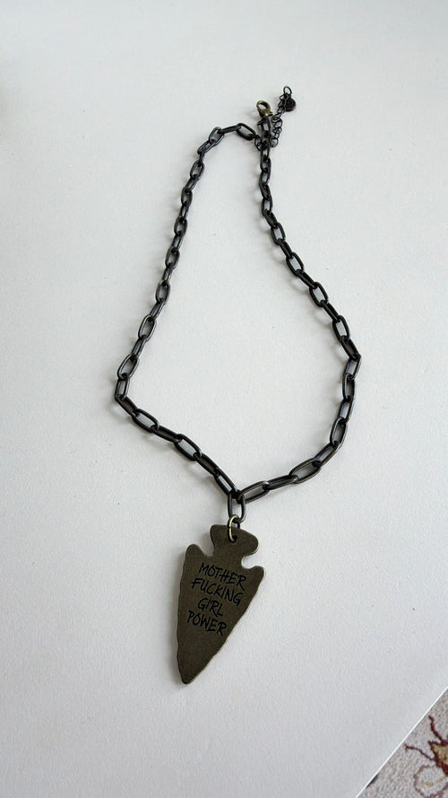 Girl Power Necklace, Bronze