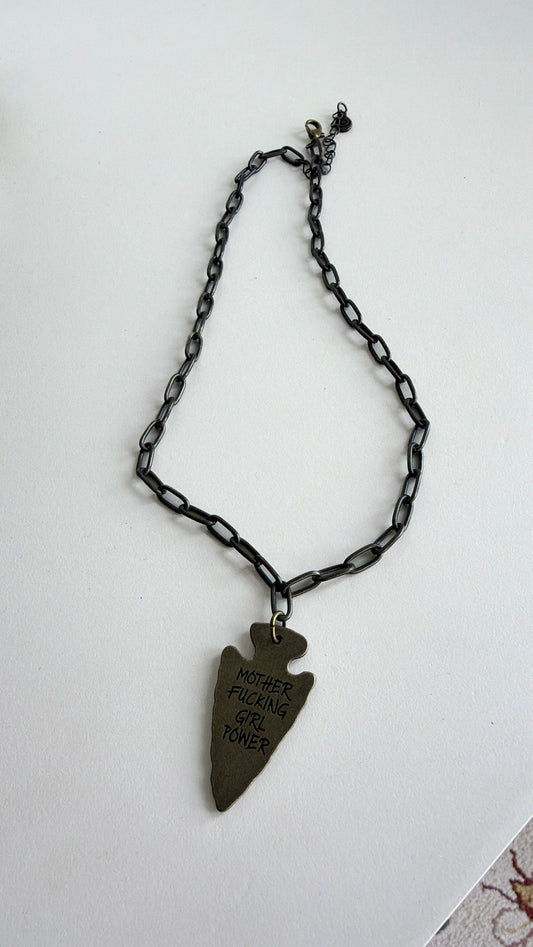Girl Power Necklace, Bronze