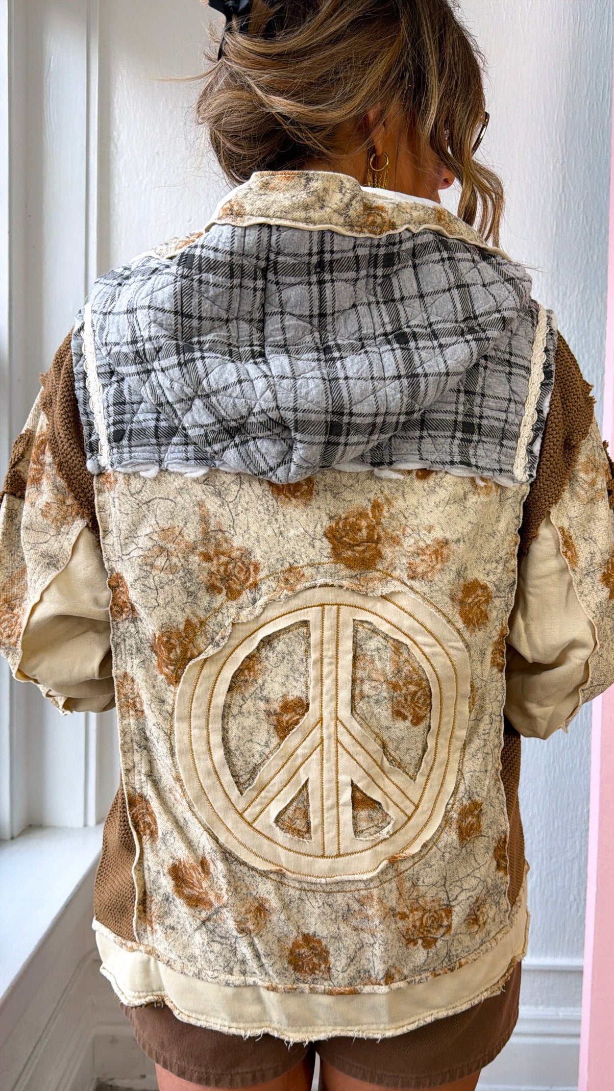 Golden Loom Patterned Jacket, Toasted Almond