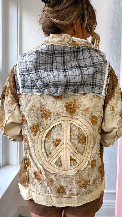 Golden Loom Patterned Jacket, Toasted Almond