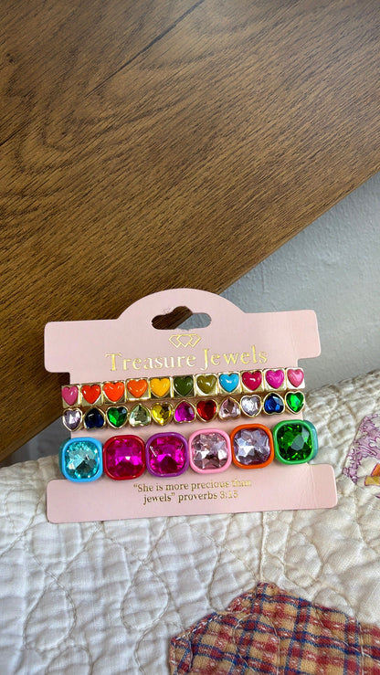 Rainbow Hearts Bracelet Stack