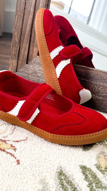 My Mary Jane Sneaker, Red Suede