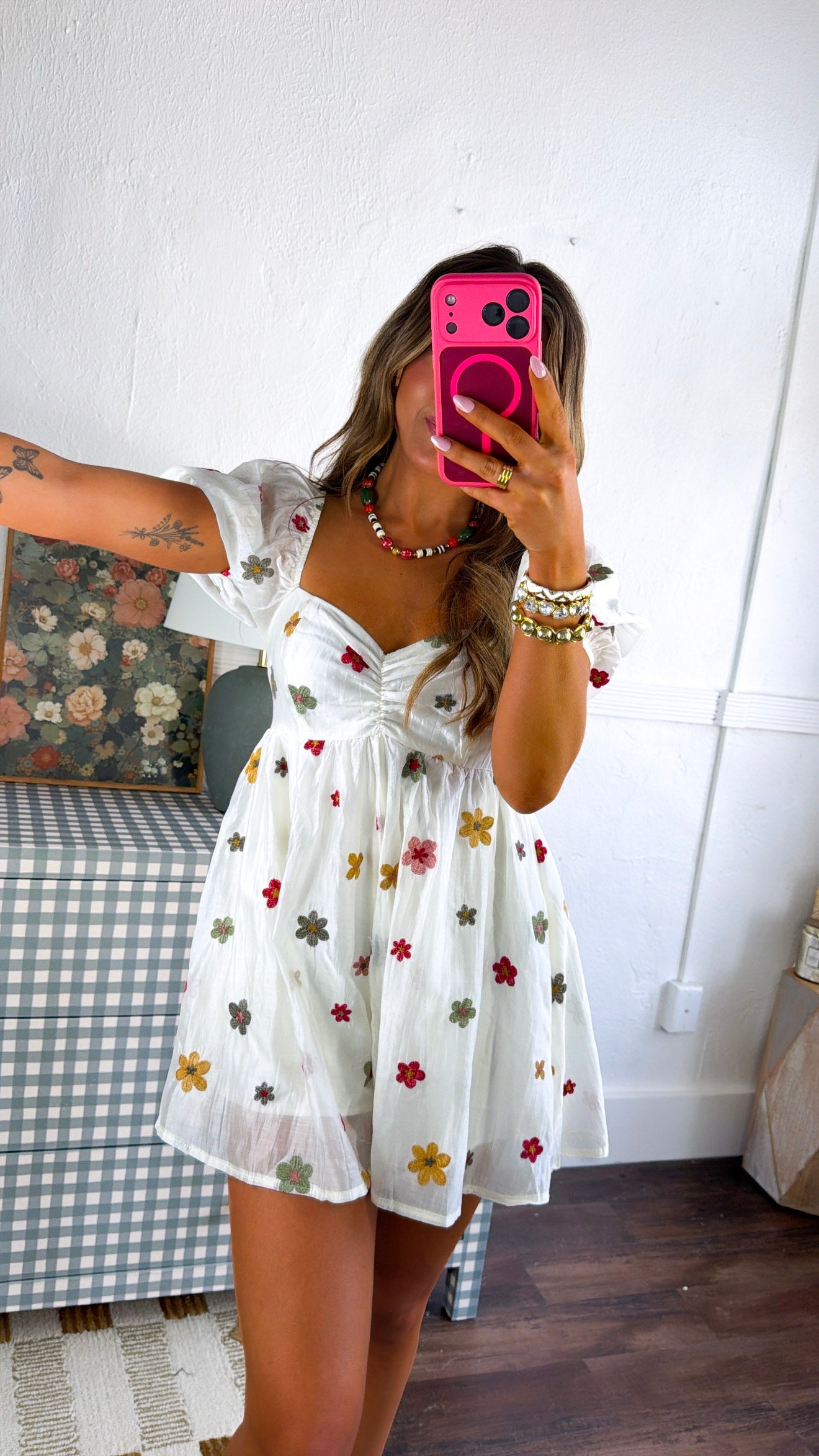 Daisy Jo Romper, Cream Multi