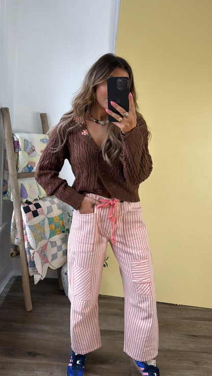 Dune Twill Barrel Pant, Coral Peach