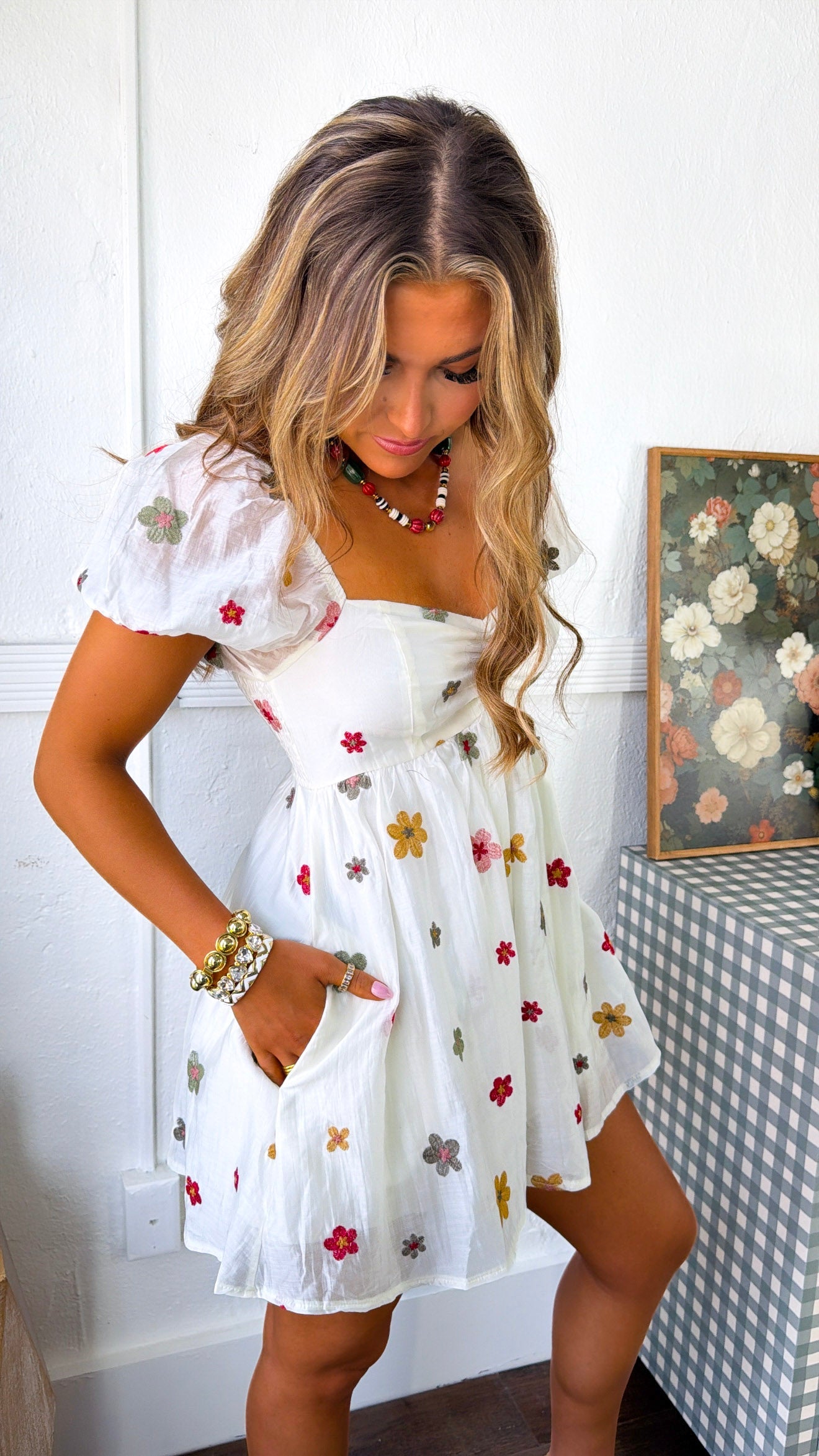 Daisy Jo Romper, Cream Multi