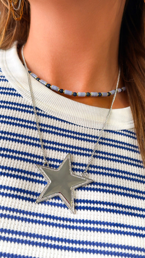 Big Star Necklace, Silver