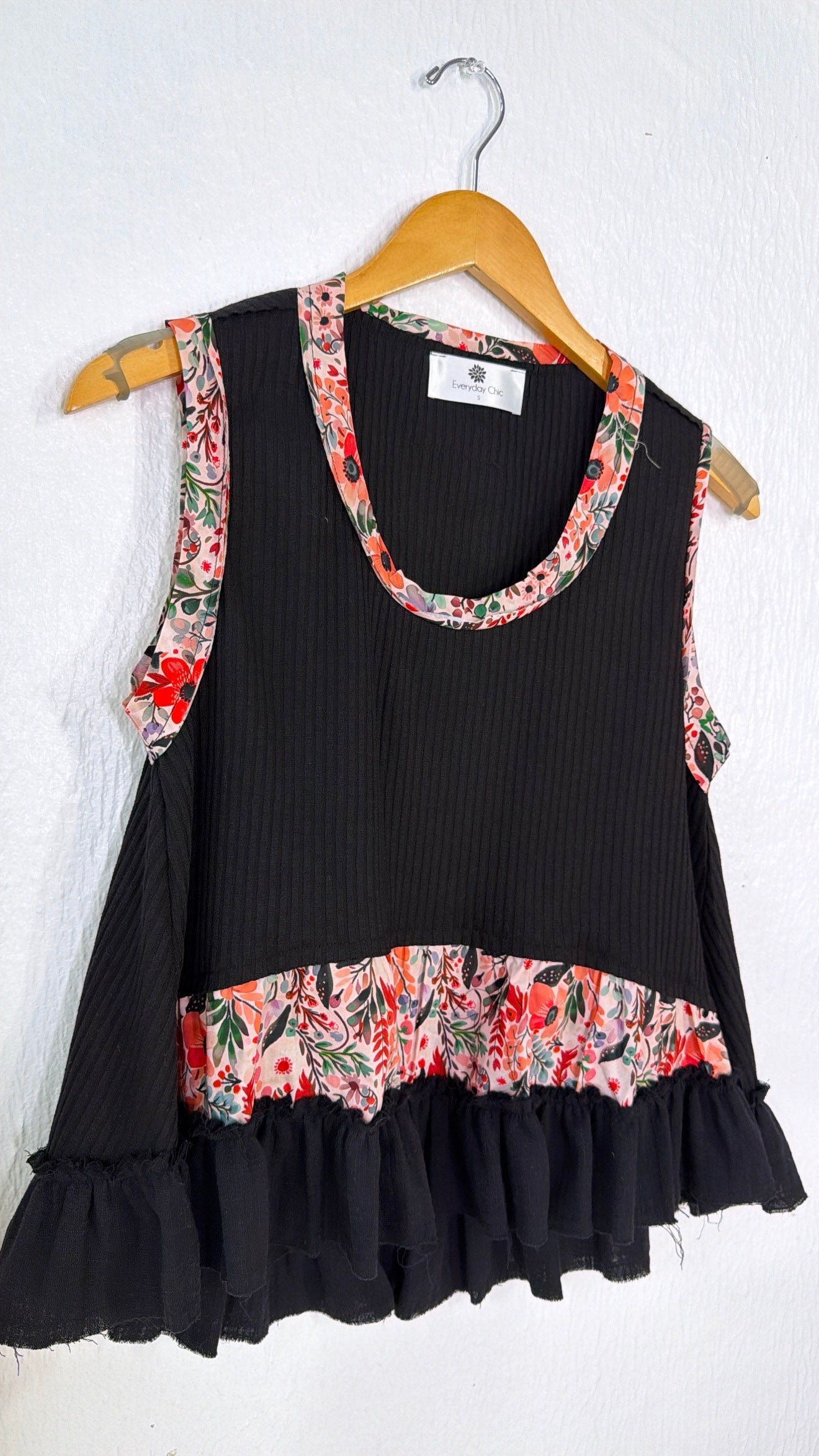 Melanie Printed Tank, Black