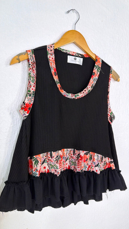 Melanie Printed Tank, Black