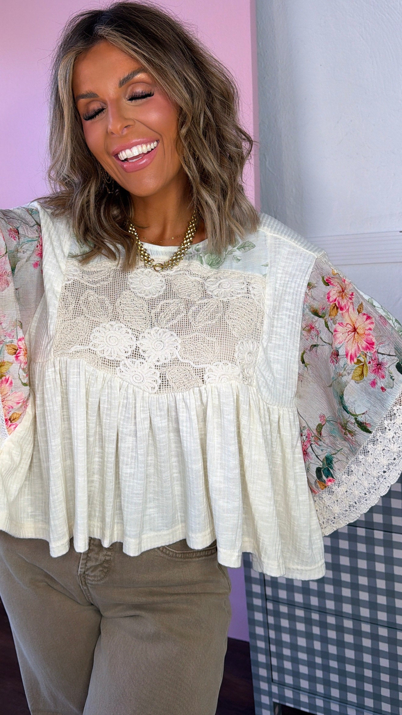 Picnic Day Blouse, Natural