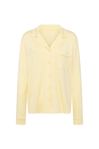 Long Sleeve Button-Up Pajama Shirt | Lemon