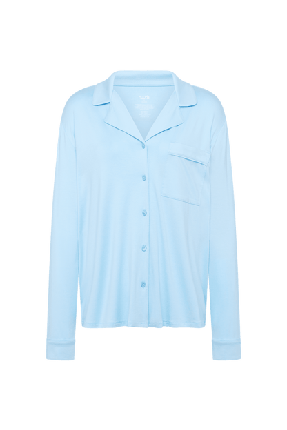 Long Sleeve Button-Up Pajama Shirt | Sky
