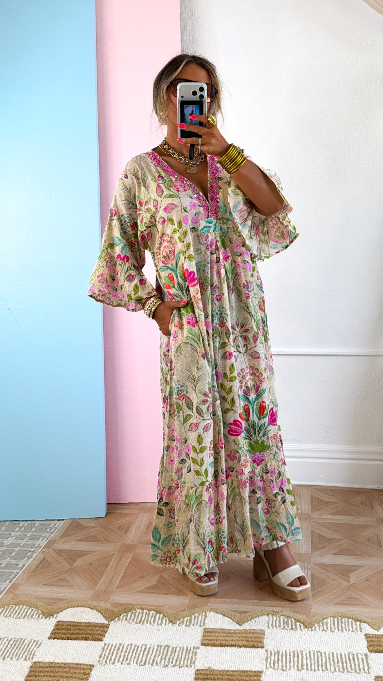 Flower Child Maxi Dress, Vanilla Multi