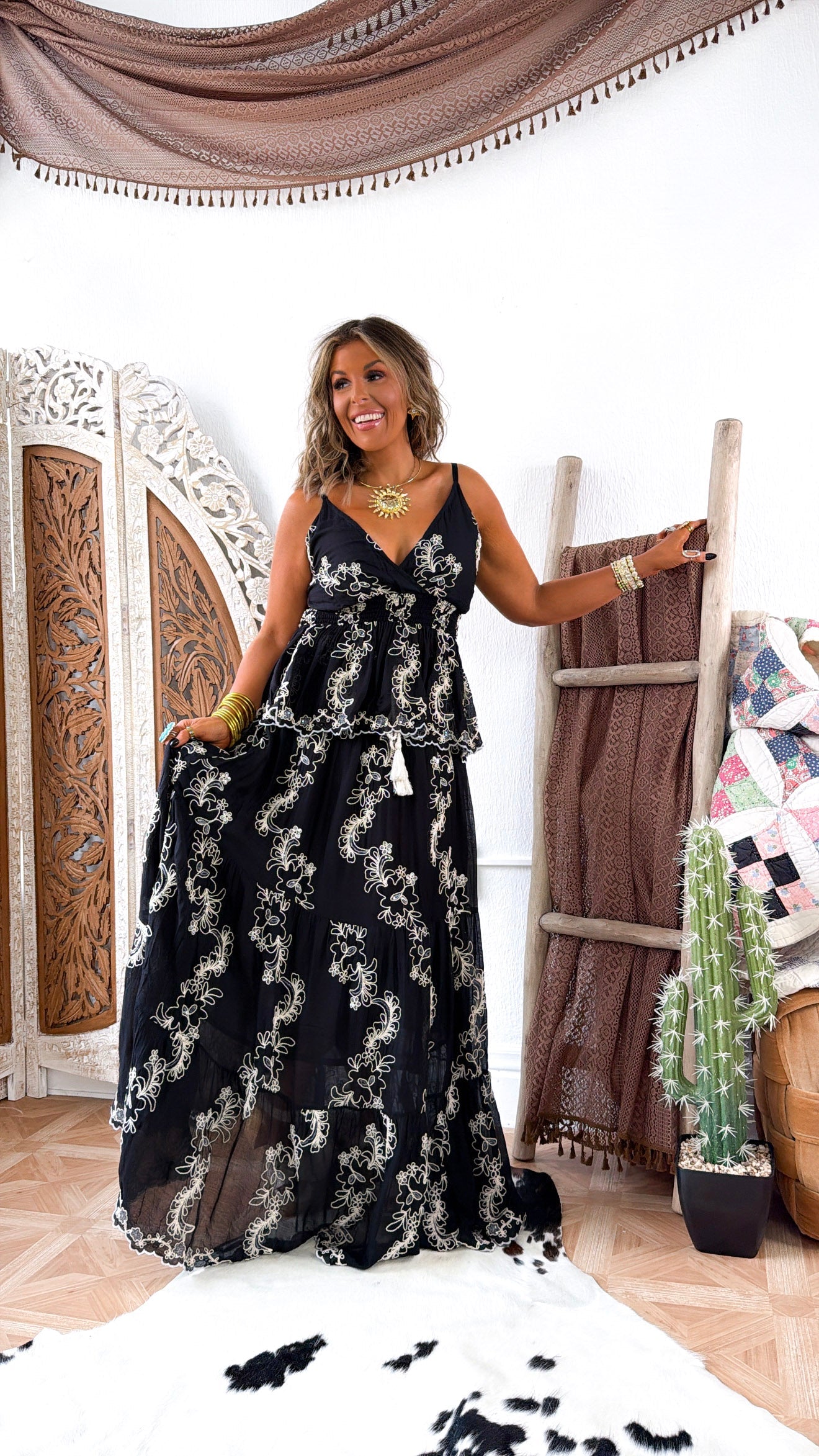 Last Glance Two Piece Set, Black