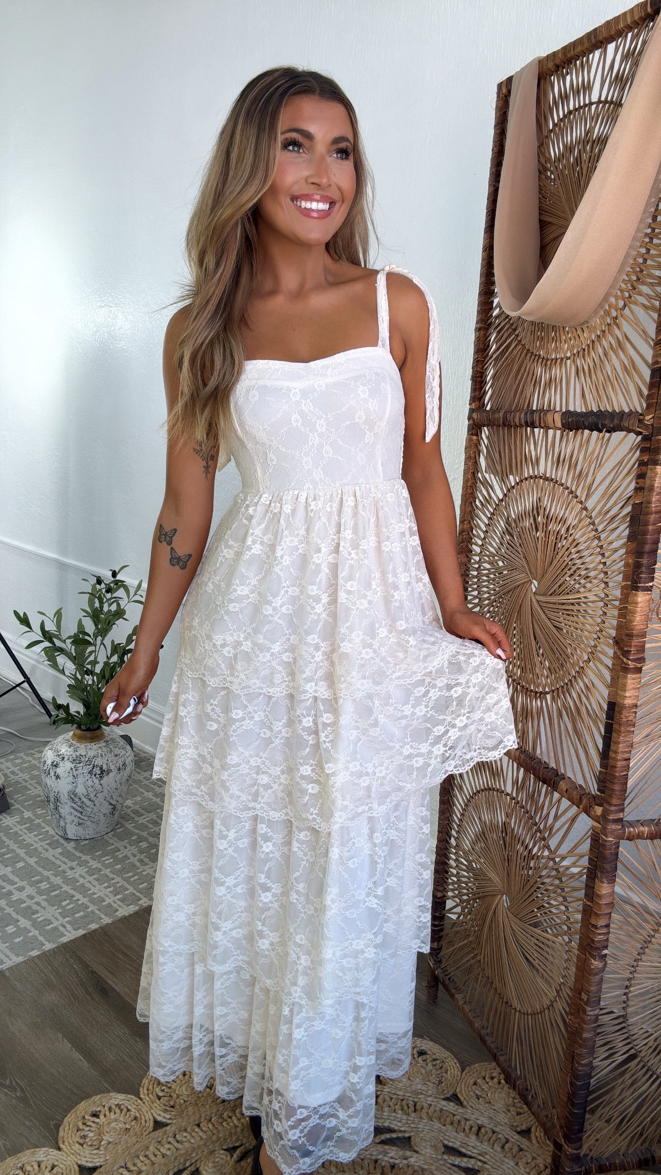 Penelope Floral Maxi Dress, Ivory Cream